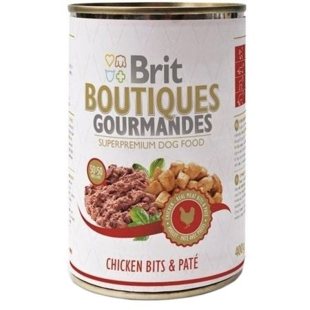 Hrana umeda pentru caini Brit Boutiques Gourmandes cu bucatele de pui 400 g